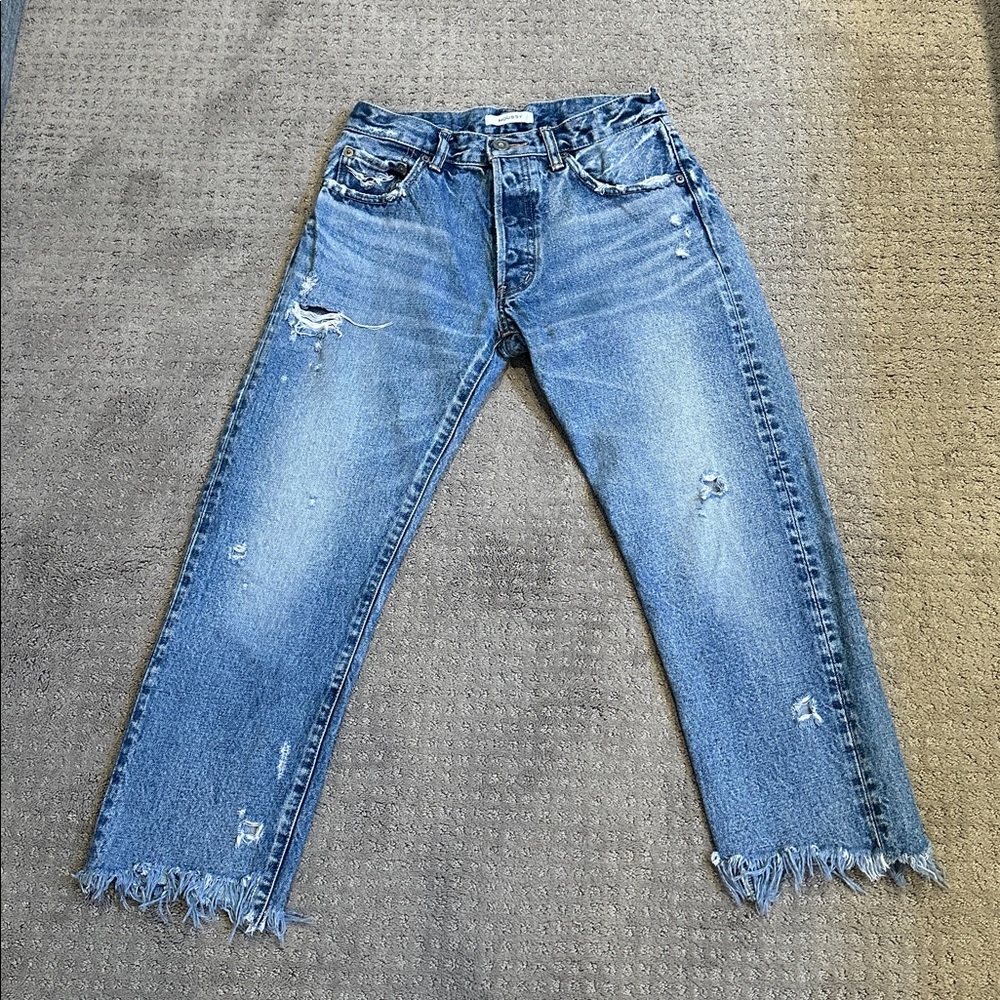 Moussy Blue Distressed Skinny Jeans
